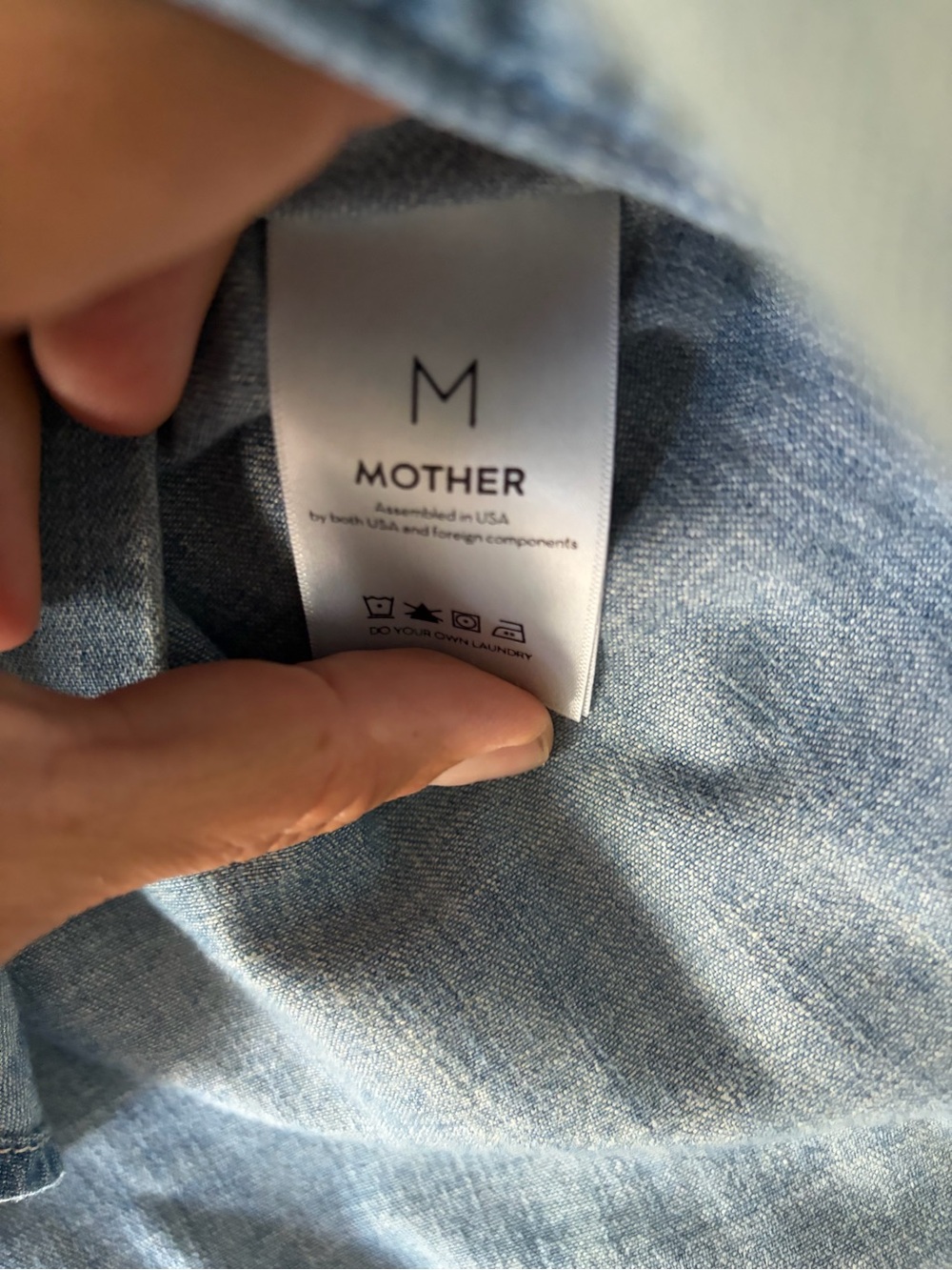 Mother Light Wash Denim Western Shirt - Womens - Picture 4 of 5